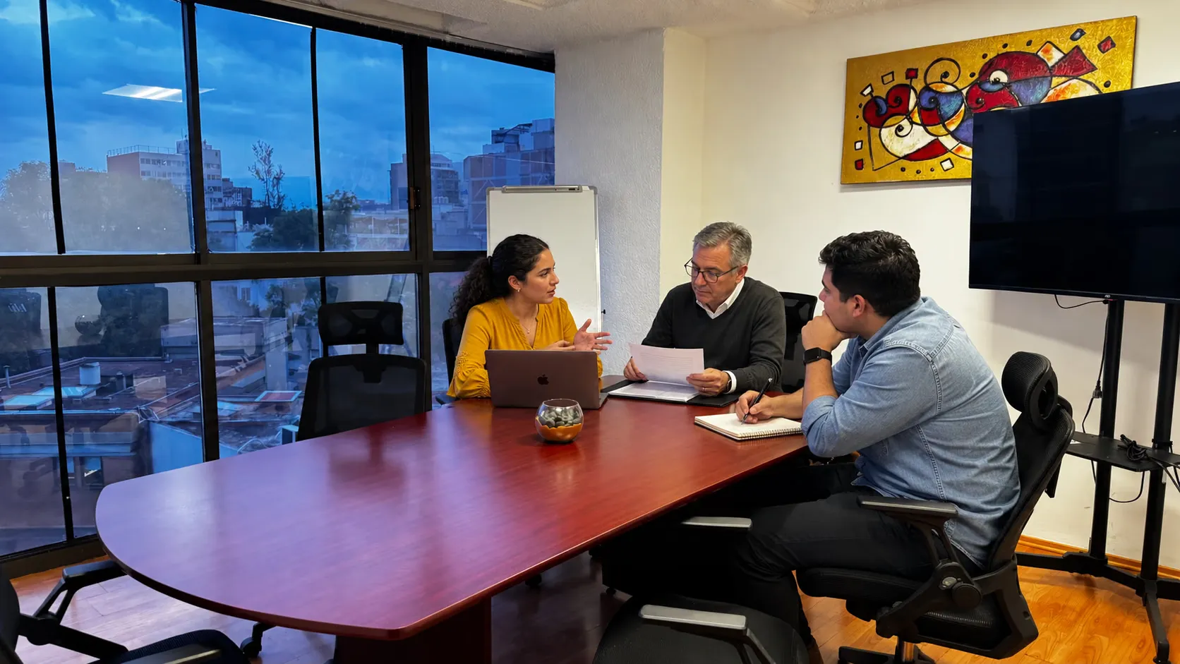 Sala de juntas de la sucursal Roma Norte de OVA